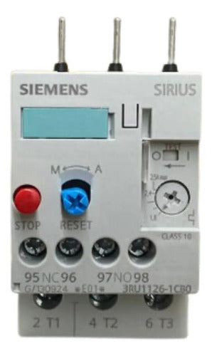 Relé Térmico De Sobrecarga 1,8 - 2,5 A 3ru1126-1cb0 Siemens Não Informado