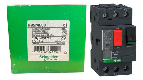 Disjuntor Motor Termomagnético Gv2me03 0,25/0,40a Schneider 690 50 60 Hz