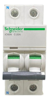 Disjuntor Acti9 Ic60n 1p+n 20a Curva C A9f74620 Schneider