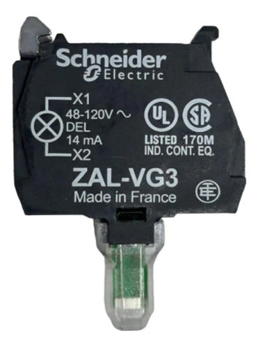 Bloco De Contato Luminoso Led Verde 120vca Zalvg3 Schneider Verde 127v