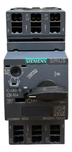 Disjuntor Motor 4,5-6,3a 3rv2011-1ga20 Siemens Não Informado 50