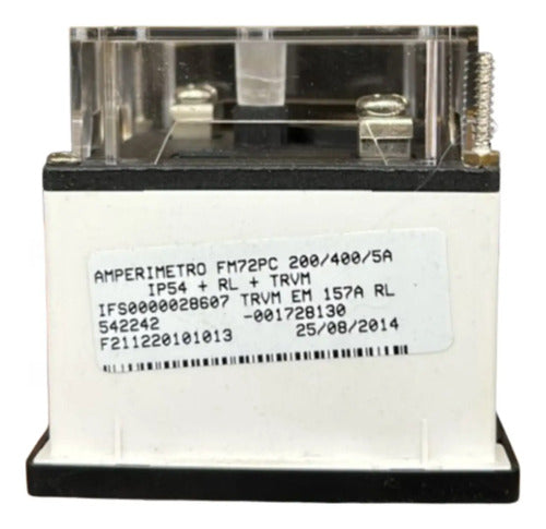 Amperímetro Fm72pc 200/400/5a Travamento Em 157a Ip54 Kron
