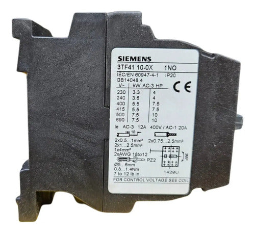 Contator Siemens 3tf4110-0xg1 1na Ip20 Novo 400/380v