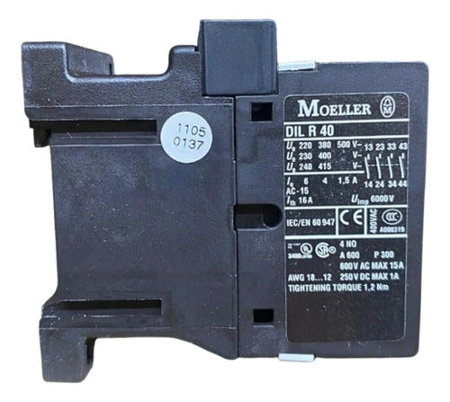 Kit Com 2 Peças: Contator Auxiliar Dilr40 4na 220v Moeller