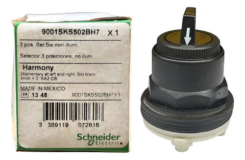Comutador 30mm 3 Posições 9001sks502bh7 Schneider Preto -