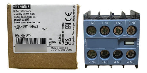 Bloco De Contato Auxiliar 2na+2nf 3rh2911-1ha22 Siemens -