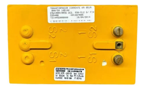 Kit C/ 10 Pcs: Transformador De Corrente Kr 951r 800/5a Kron Amarelo