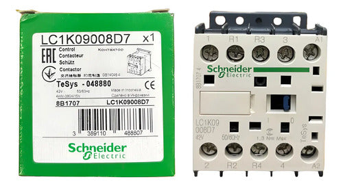Contator Tetrapolar 2pna+2pnf 9a 42vca Lc1k09008d7 Schneider 42vca