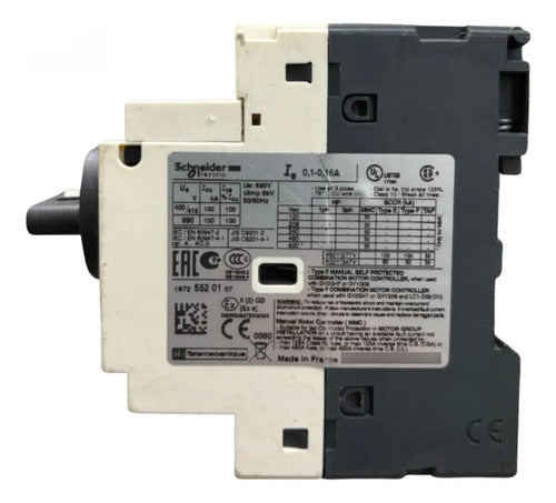 Disjuntor Motor 0.1-0.16a Manopla Rotativa Gv2p01 Schneider 690v 50-60hz