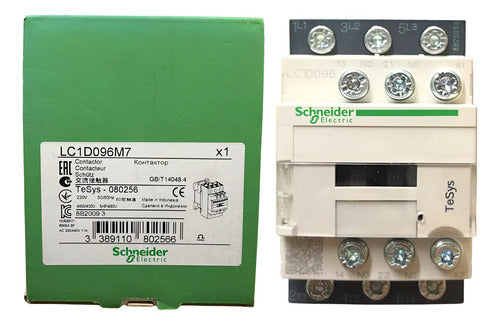 Contator Tripolar 9a 220vca 1na+1nf Lc1d096m7 Schneider 220v