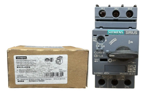 Disjuntor Motor 3rv2011-0ea10 0,28-0,4a Siemens - 50/60hz