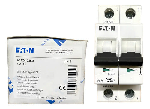 Disjuntor Bipolar Bfaz4-c25/2 25a Eaton -