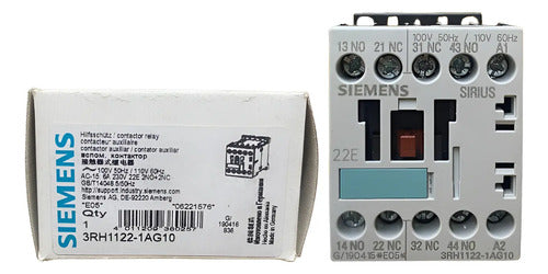 Contator Auxiliar 110v 2na+2nf 6a Ac15 3rh1122-1ag10 Siemens 127v