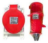 Kit Tomada N4206 + Plug N4276 32a 3p+t 380/440v 6h Vm Steck Vermelho