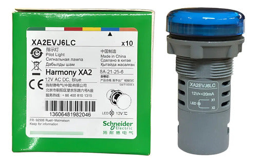 Kit Com 5: Sinalizador 22mm Led Azul 12vca/cc Xa2evj6lc 12vca/cc