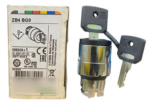 Cabecote Para Chave Seletora 22mm 3 Pos Zb4bg8 Schneider Metal Cromado