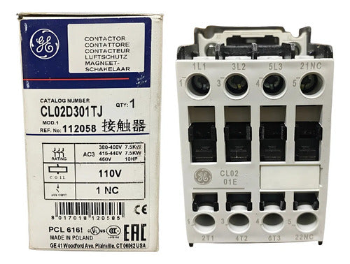 Contator 3p 18a Cl02d301tj 112058 110vcc GE