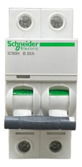 Disjuntor Acti9 Ic60h 2p Curva B 20a 230v A9f83220 Schneider