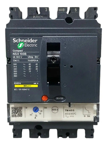 Disjuntor Tripolar 40a Nsx100b-tm40d Lv429554 Schneider