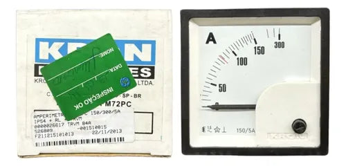 Amperímetro Fm72pc 150/300/5a Travamento Em 84a Ip54 Kron