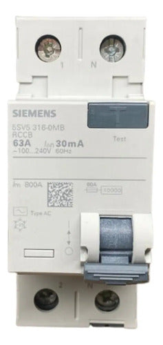 Interruptor Diferencial 5sv5316-0mb 63a Siemens Cinza
