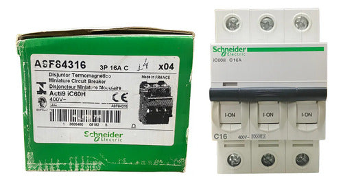 Disjuntor Acti9 Ic60h 3p Curva C 16a 440v A9f84316 Schneider