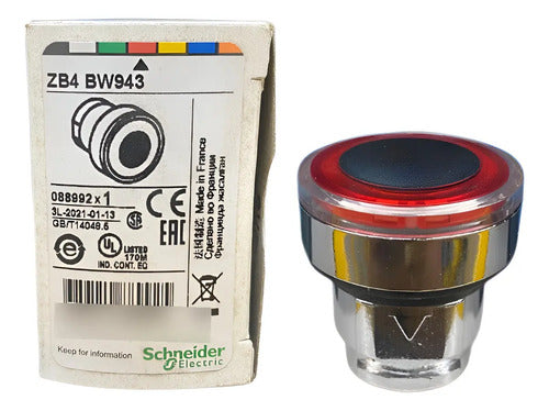 Cabeçote Para Botão Modular Ø22mm Vm Zb4bw943 Schneider Vermelho -