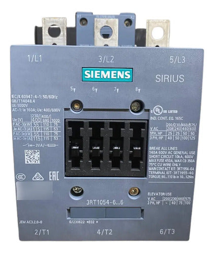 Contator Tripolar 3rt1054-6af36 110-127v 55kw Siemens 110/127v