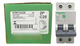 Kit Com 3 Peças: Disjuntor 2p 3ka 400vca Ez9f33225 Schneider