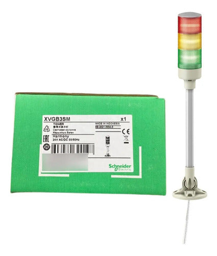 Coluna Luminosa Ø60mm Xvgb3sm Vm, Vd, Am 24vca/cc Schneider Vermelho E Verde E Amarelo 24v
