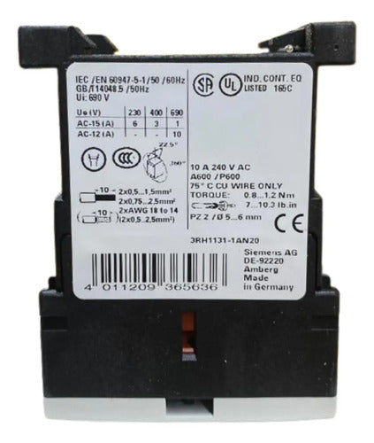 Contator Auxiliar 3rh1131-1an20 3na+1nf 220v Siemens 220v