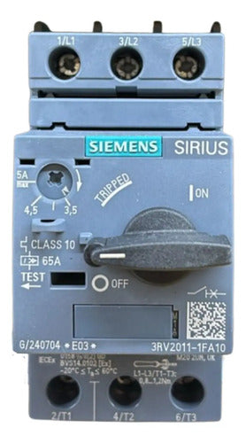 Disjuntor Motor 3rv2011-1fa10 3,5-5,0a Siemens - 50/60hz