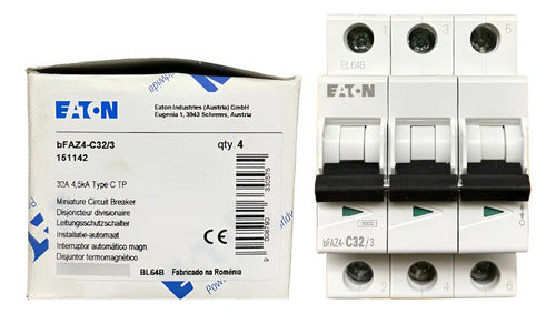Kit Com 2 Peças: Disjuntor Tripolar Bfaz4-c32/3 32a Eaton -