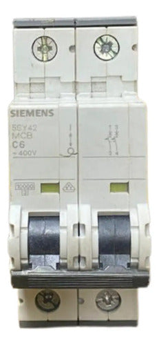 Disjuntor 2p 5sy4206-7 400v 10ka C6 6a Siemens