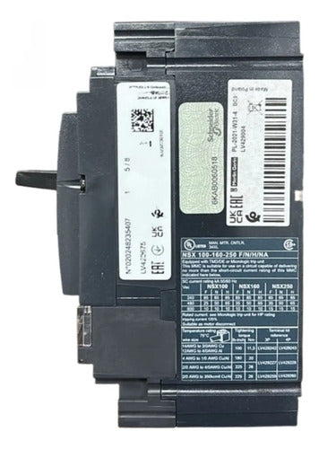 Disjuntor Tripolar 100a Nsx100h-tm100d Lv429670 Schneider
