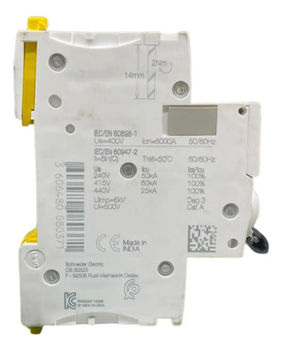Disjuntor Acti9 Ic60n 2p 2a Curva C A9f74202 Schneider