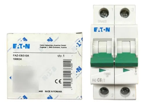 Disjuntor Bipolar Faz-c6/2-sa 6a Eaton