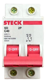 Kit Com 2: Disjuntor Bipolar Sdd62c40 40a Curva C Steck