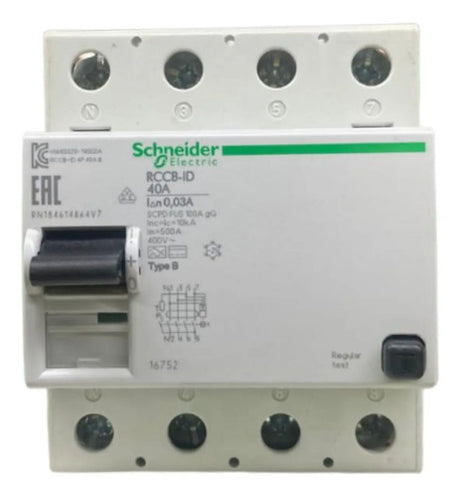 Interruptor Diferencial Residual Id 4p 4 16752 Schneider