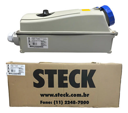Tomada De Sobrepor 3p+t 125a 200/250v 9h Azul S4609b Steck Azul