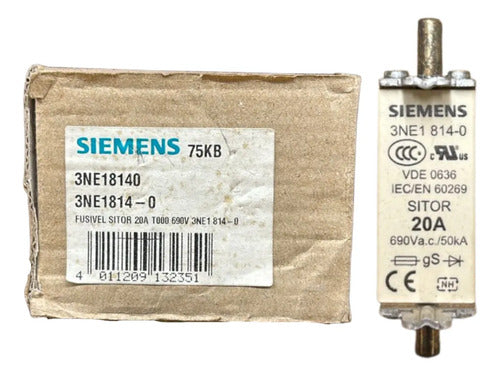 Elemento Fusível Sitor 3ne1814-0 20a Siemens 690v