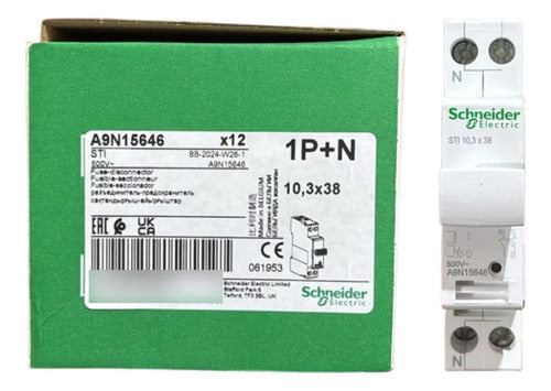 Kit Com 2 Peças: Porta Fusíveis 1p+n A9n15646 Schneider