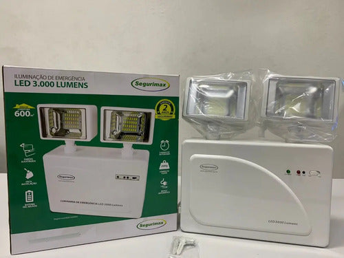 Luminária De Emergência 3000lm Led Autônoma Segurimax Branco