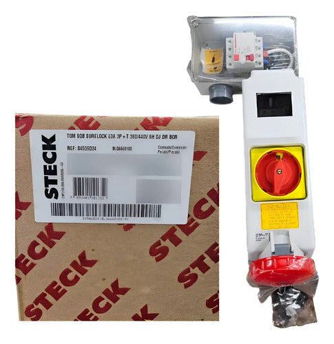 Tomada S4506d24 Steck Sobreposição Surelock 63a 6h 3p + T Vermelho