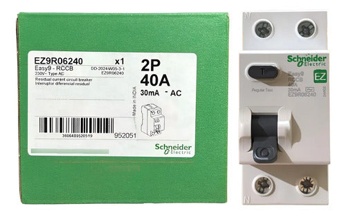Interruptor Diferencial 2p 40a 30ma Rccb Ez9r06240 Schneider