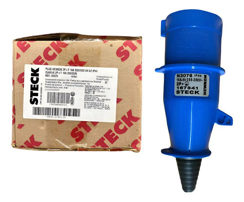 Kit Com 3 Peças: Plug N3076 16a 2p+t 200/250v 6h Azul Steck 200/250v
