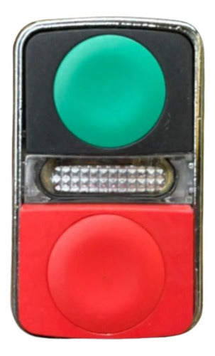 Cabeçote P Botão Duplo Luminoso Vd/ Vm Zb4bw7l3740 Schneider Metal Cromado -
