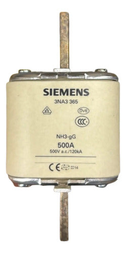 Fusível Nh03 Retardado 500a 500v 3na3365 Siemens 500v