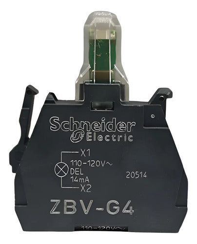Bloco Contato Luminoso Led Vermelho 110vca Zbvg4 Schneider Vermelho 110vca