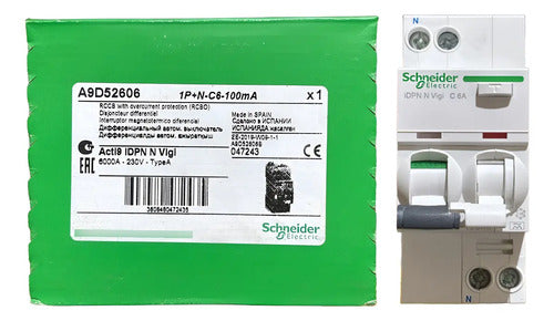 Disjuntor Diferencial Residual Idpn N 1p A9d52606 Schneider